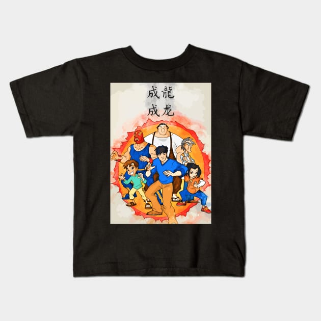 Jackie Chan Kids T-Shirt by store of art